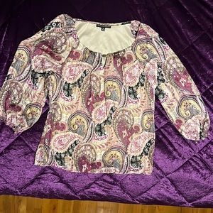 Sara Michell 3/4 sleeve paisley print blouse XL never worn
